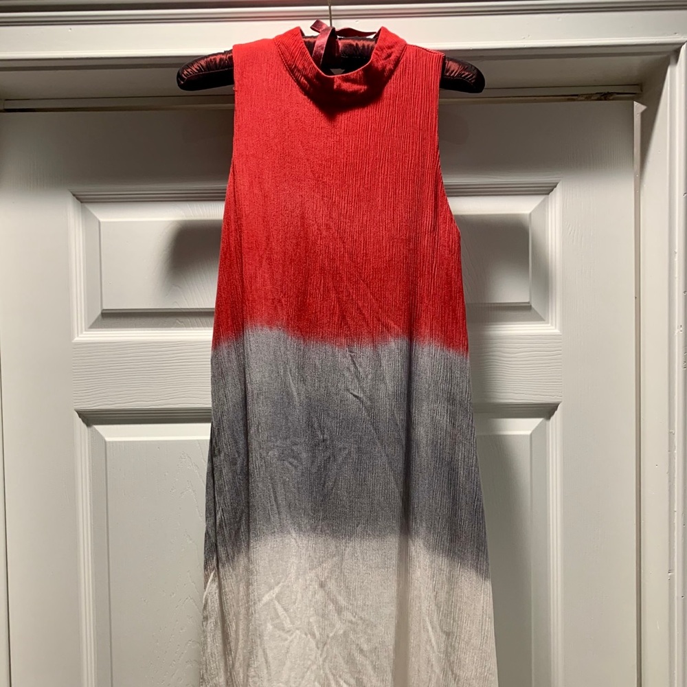 Dress Up Red, Grey, White Shift Dress